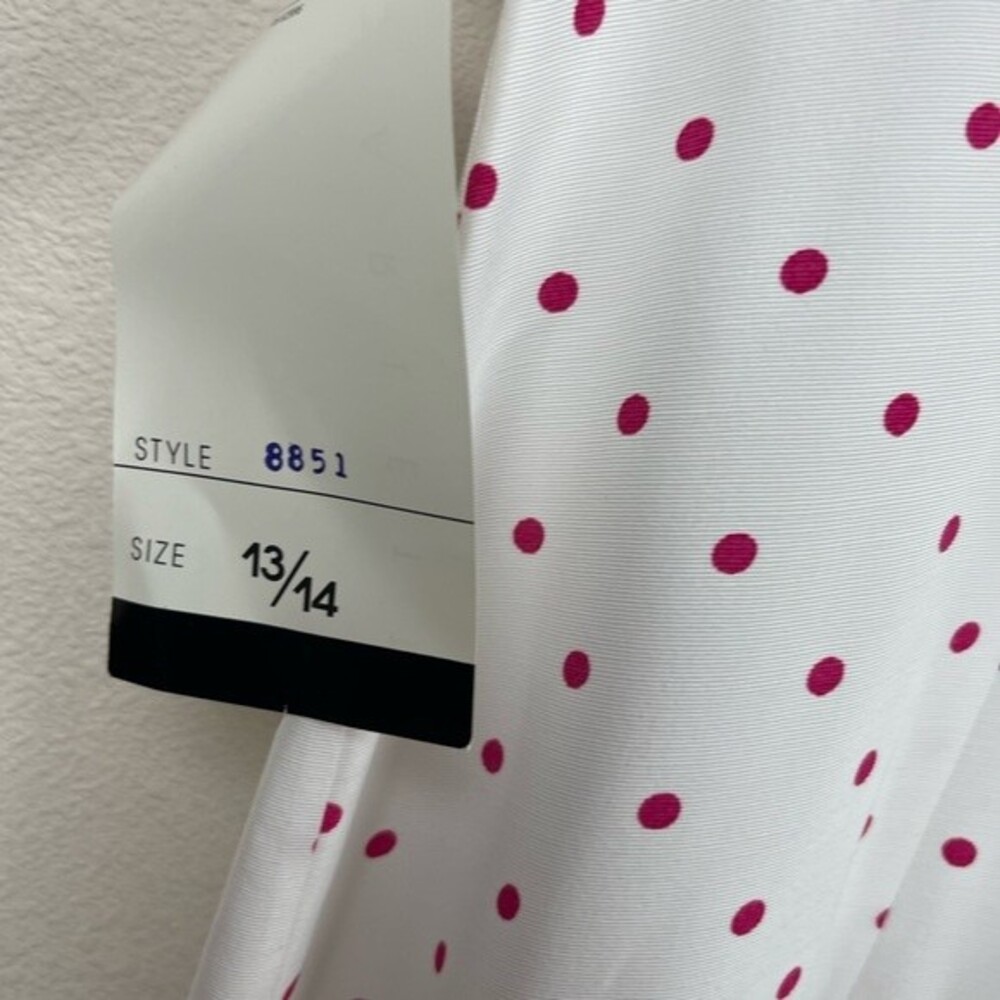 🥑5/$25 Scarlett vintage polka dot button detail pleated front dress 13/14 NWT - Picture 7 of 7